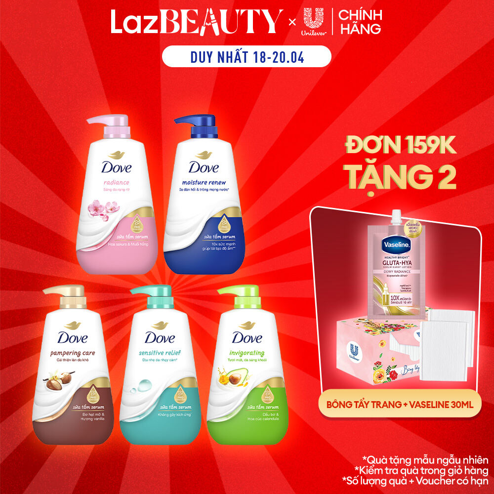 Sữa Tắm Dưỡng Thể Dove Chăm Da Mềm Mịn Tức Thì Với Dưỡng Chất Lợi Khuẩn Da 500g (bao bì tùy lô nhập hàng)