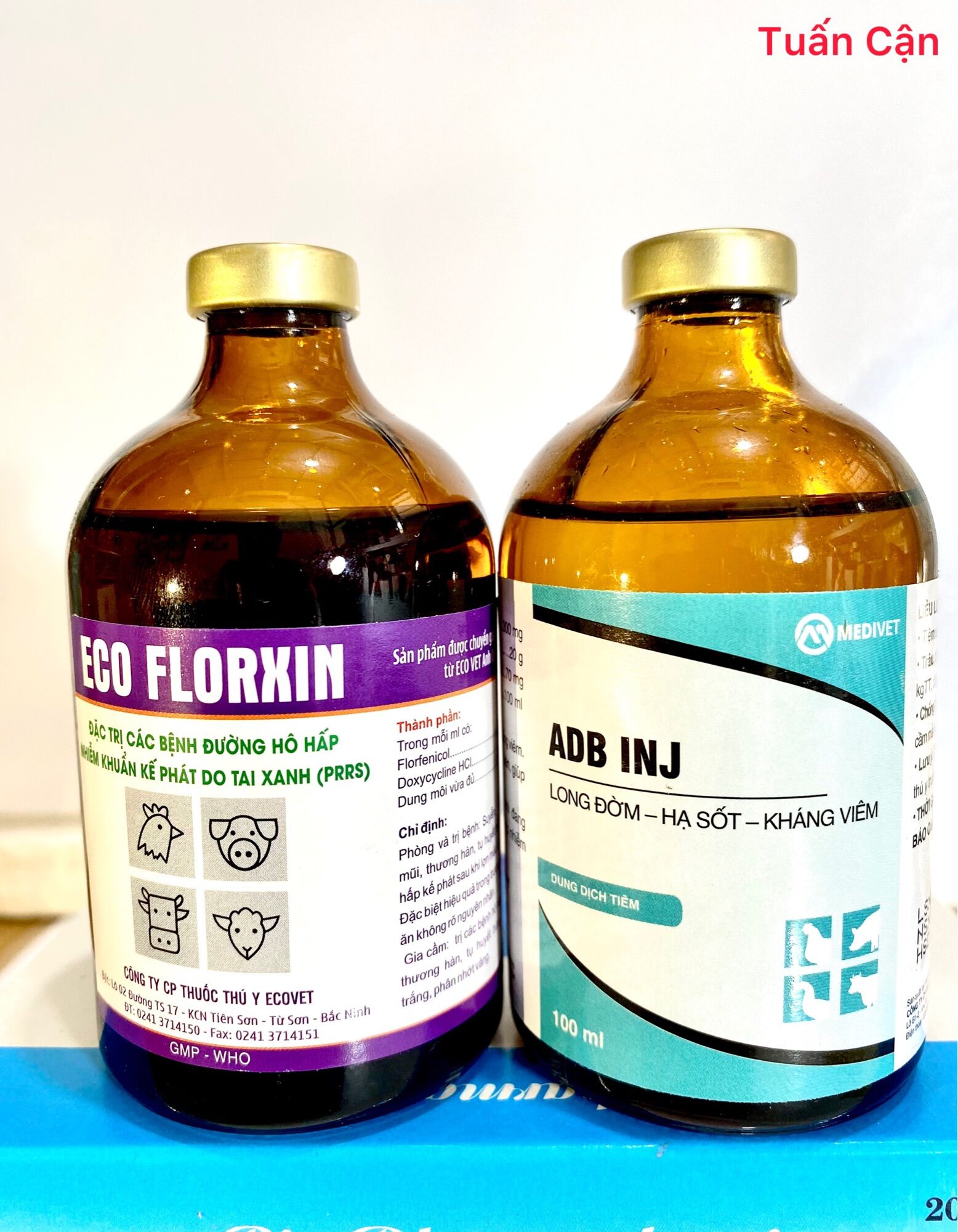 Cặp Eco Floxin ( Doxy+flo)+ ADB( Anagin+Brom+Dexa) Ho, thở, viêm phổi, tiêu chảy dùng trong Thú Y