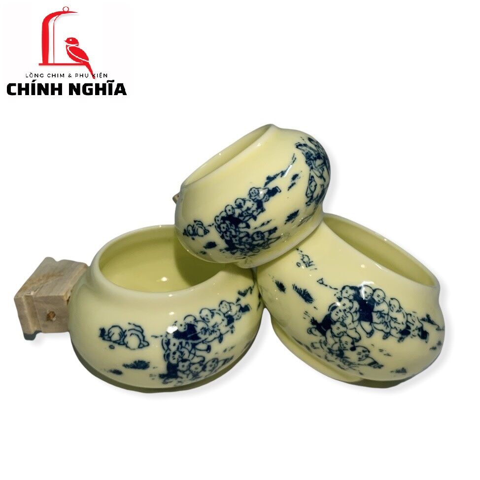 Cóng sứ chim chào mào 1 bộ 3 cái