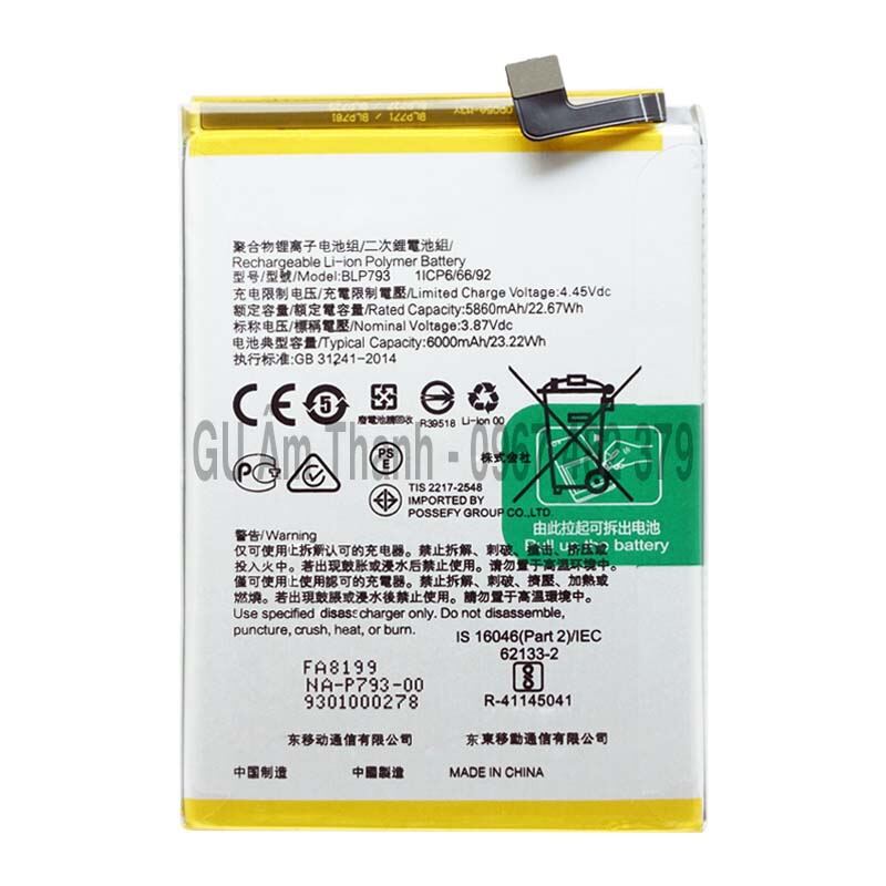 Pin thay thế cho realme c15 rmx2194 6000mah zin