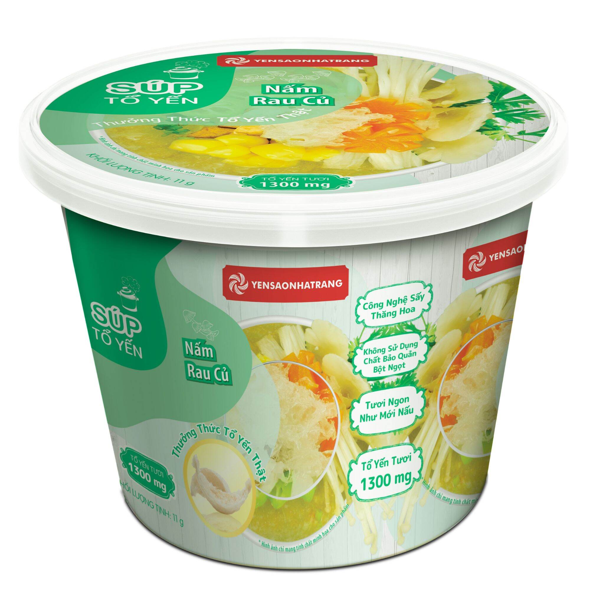 Súp tổ yến ăn liền - nấm, rau củ