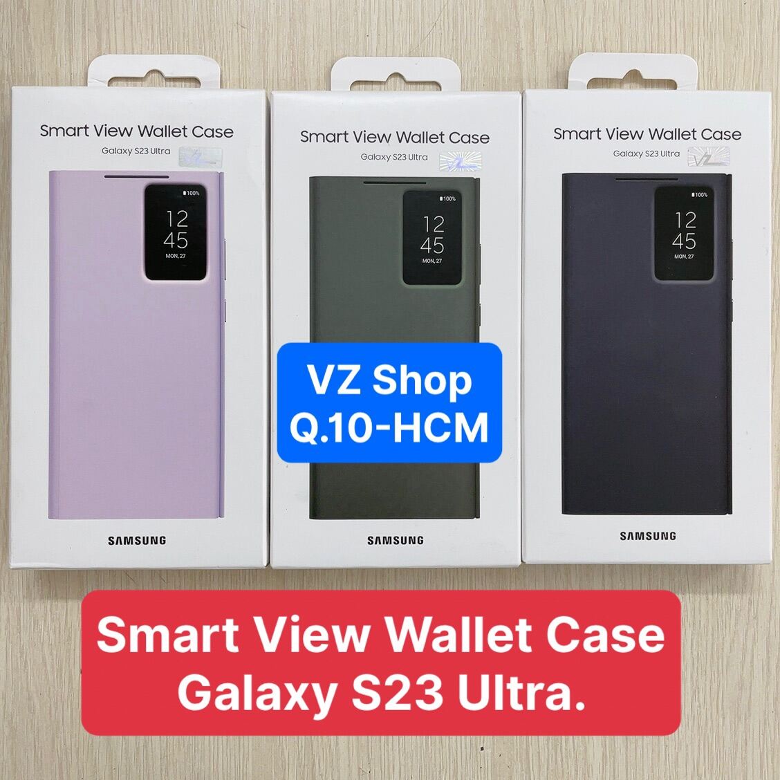 có ngăn đựng thẻBao da Smart View Wallet Case cho Samsung Galaxy S23 Ultra có ngăn đựng thẻ