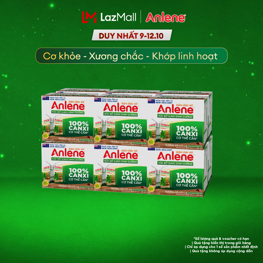 [Voucher giảm đến 16%][FREESHIP 0Đ TOÀN QUỐC] Thùng 48 Hộp Sữa Nước Anlene Hương Socola 125Ml