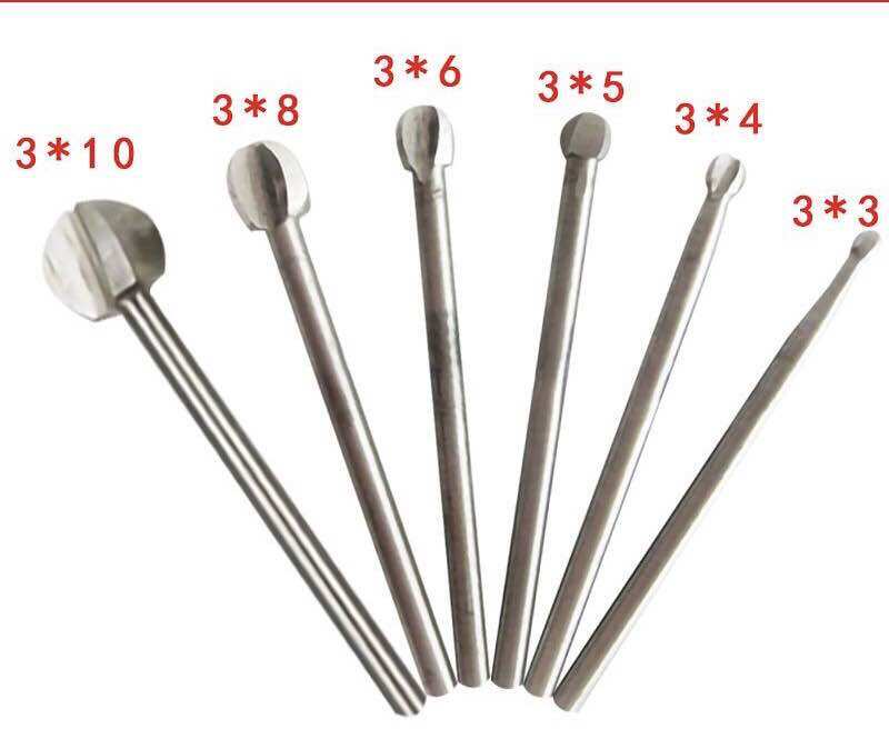 Mũi chạm khắc gỗ , mũi tạo lũa quả đào hai cạnh cán 3mm