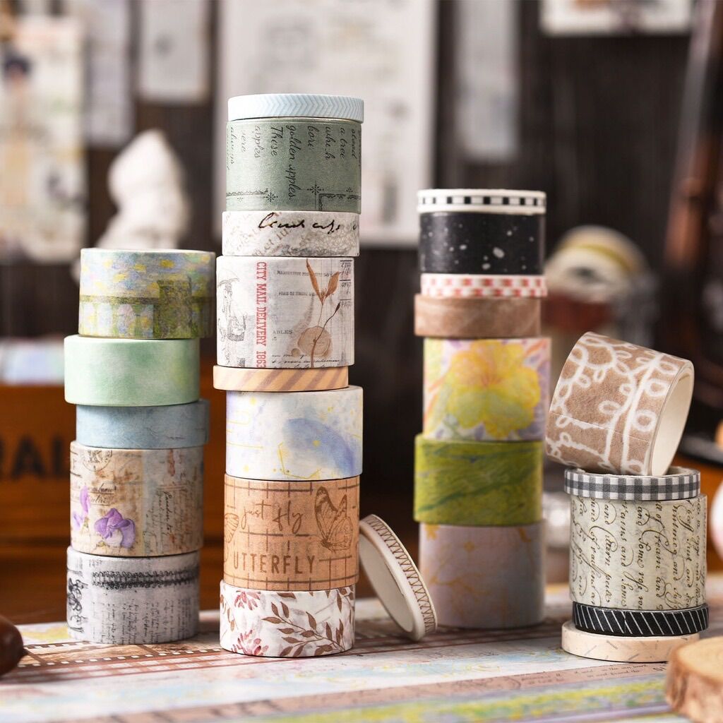 Set 20 cuộn washi tape vintage