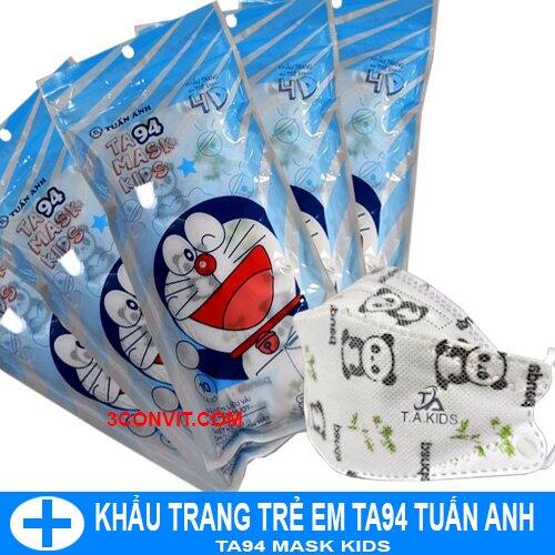 Túi 10 chiếc khẩu trang trẻ em 4d ta94