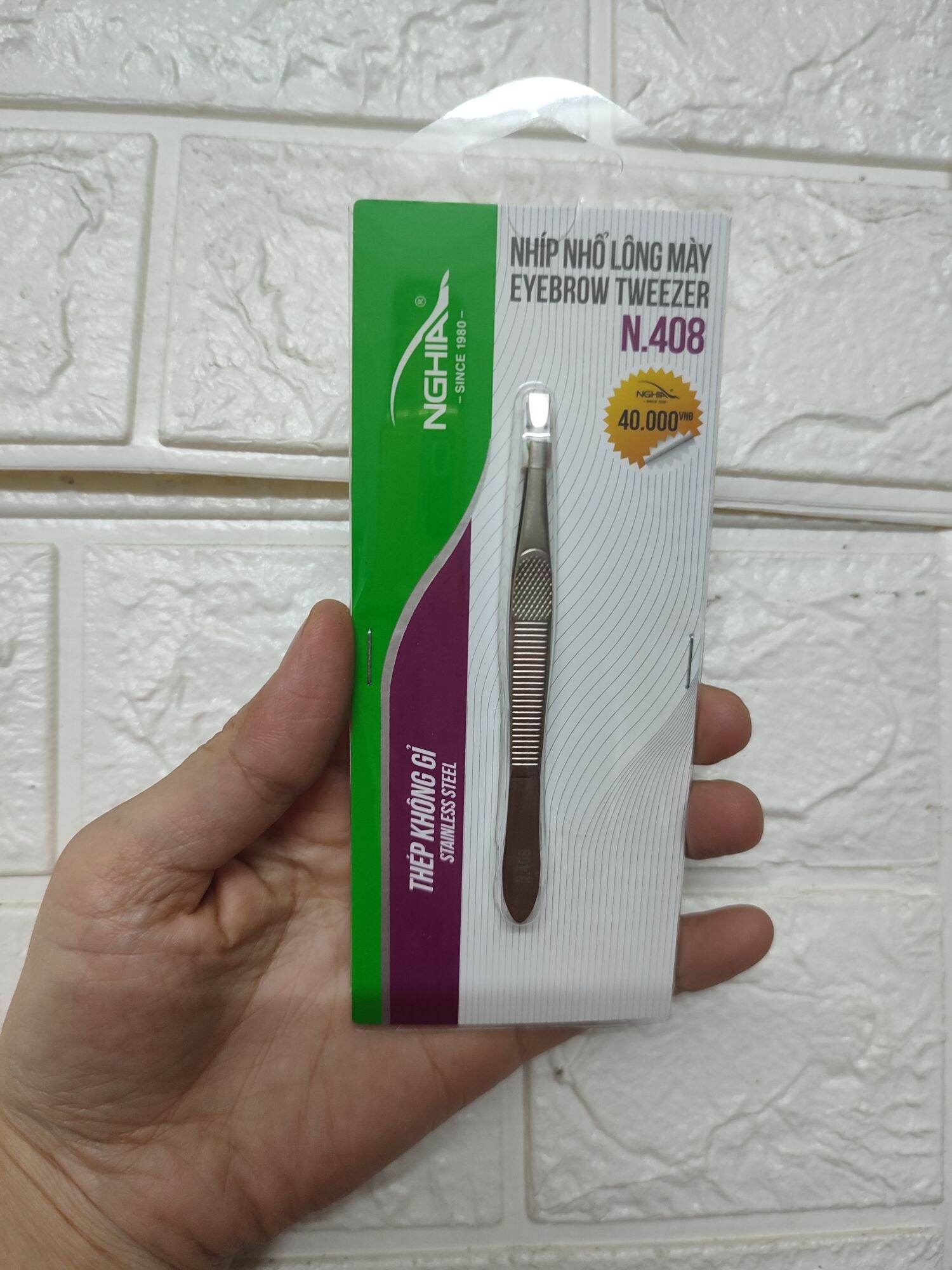 Nhíp nhổ lông mày N408 Kềm Nghĩa chính hãng