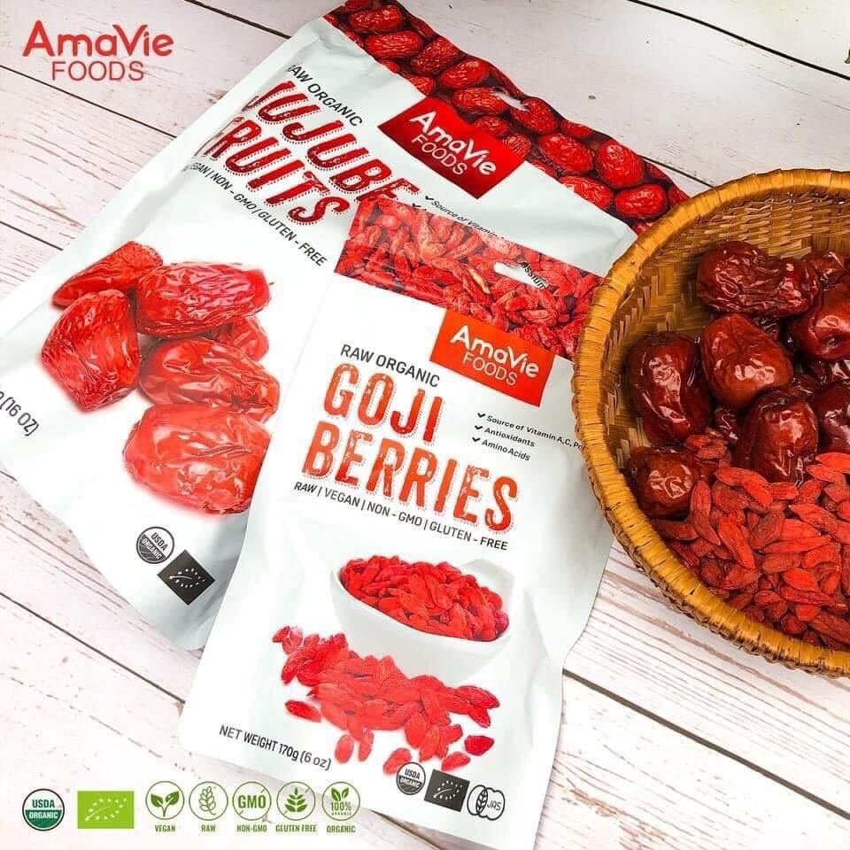 Táo đỏ 80g + kỷ tử hữu cơ ama vie 100g