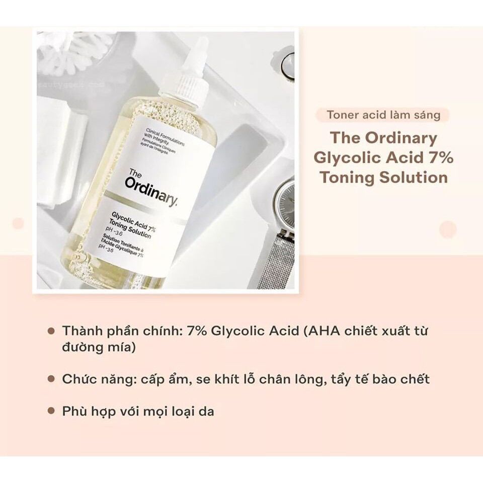 Toner Tẩy Da Chết Glycolic Acid 7% Toning Solution The Ordinary