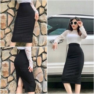 Chân váy ôm dài bút chì lụa là xinh đẹp