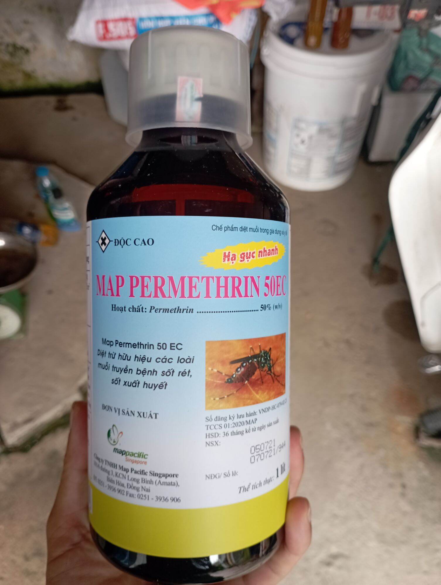 Thuốc diệt muỗi kiến gián permethrin 50ec chai 1 lít
