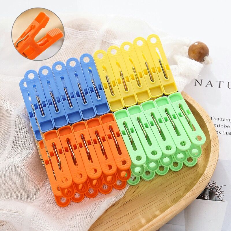 Vỉ 20 cái móc kẹp treo quần áo - kẹp phơi quần áo, phơi đồ.