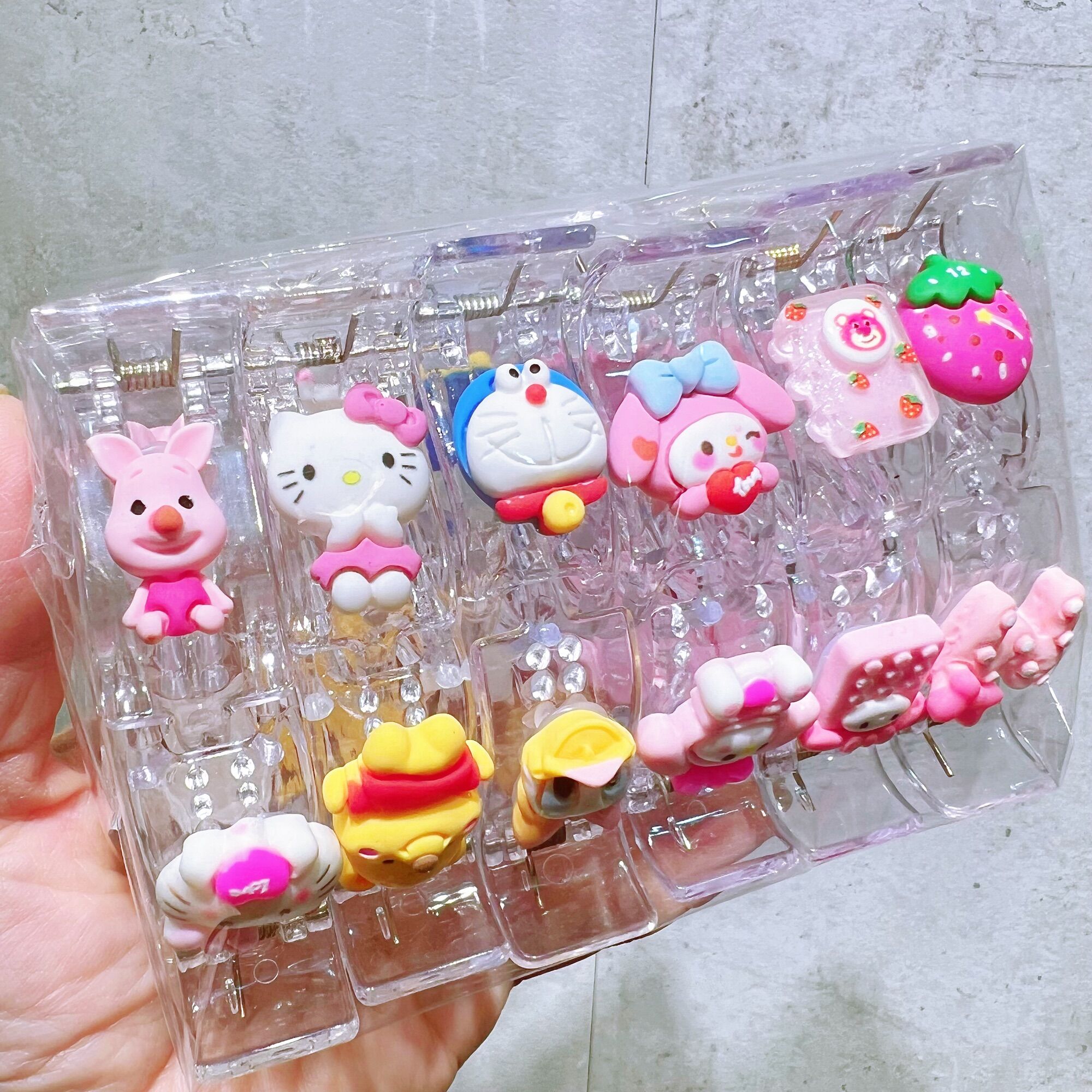 [GIÁ SỈ] SET 12 KẸP CÀNG CUA 3 RĂNG HOẠT HÌNH