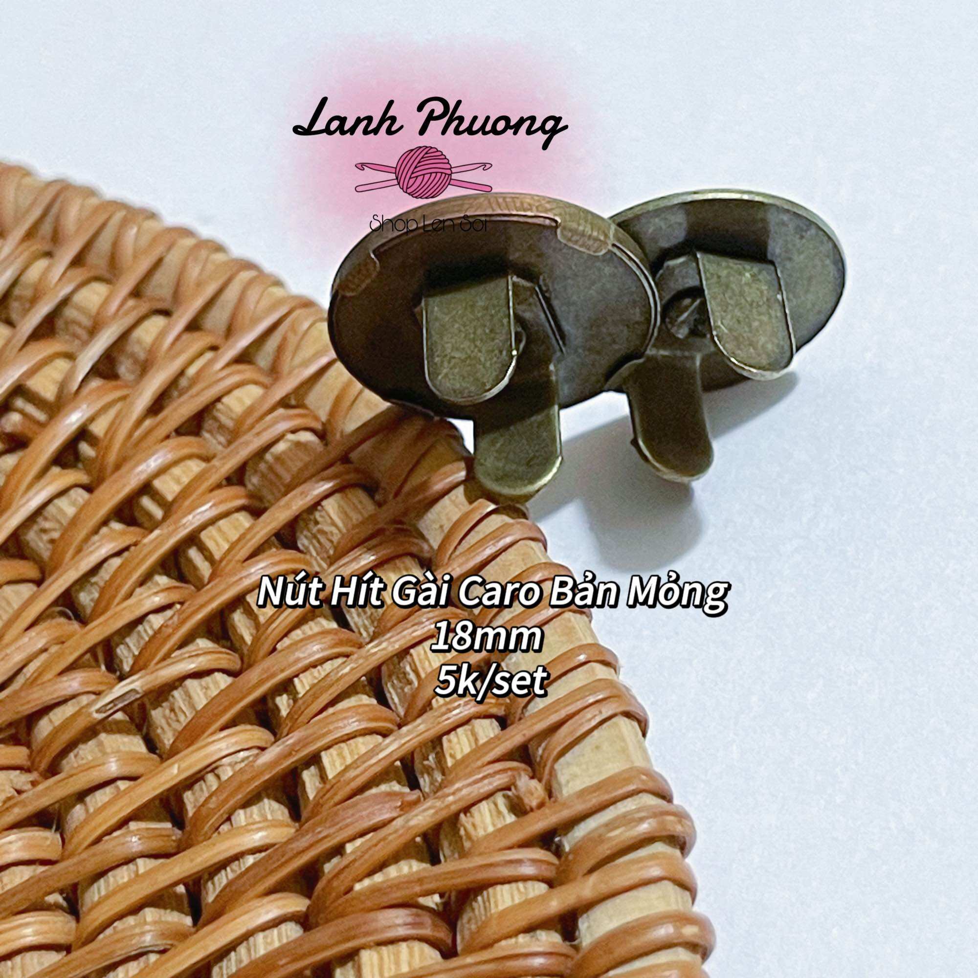 Nút Hít Caro Bản Mỏng 18mm