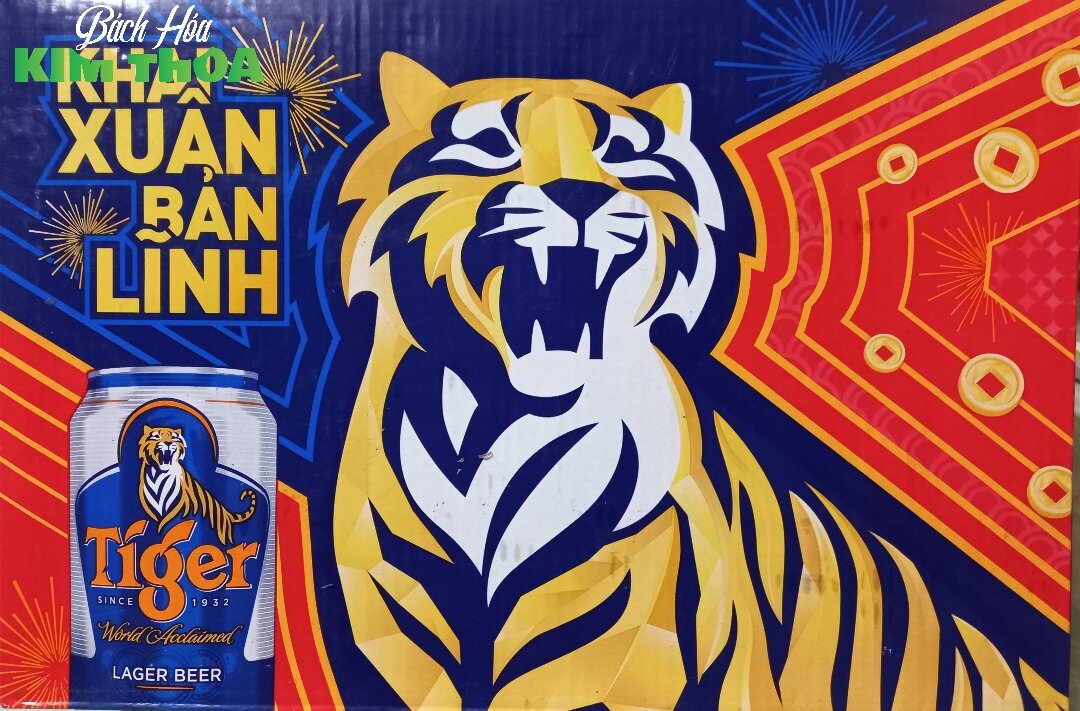 Thùng 24 lon bia tiger 330ml - date mới