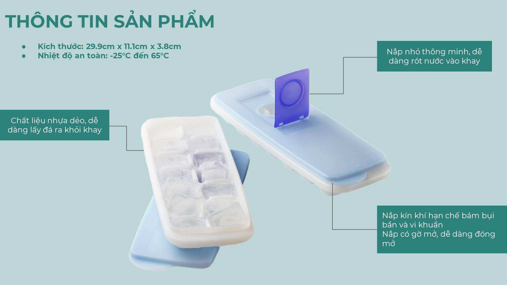 [HCM]Khay Đá Có NắP Tupperware Ice Cube Tupp