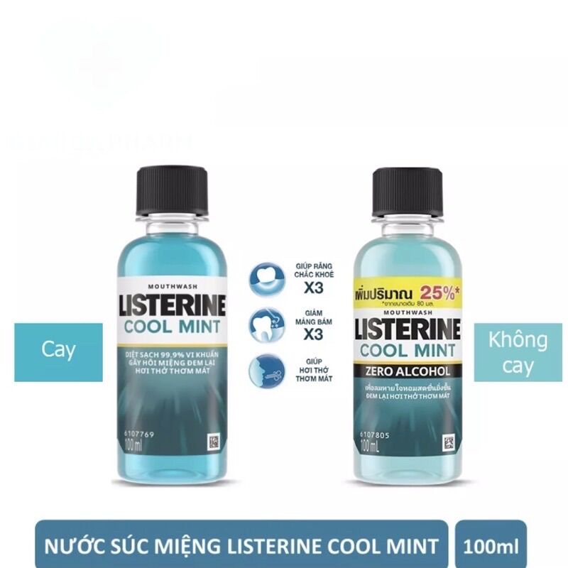 Nước súc miệng Listerine Cool Mint 100ML