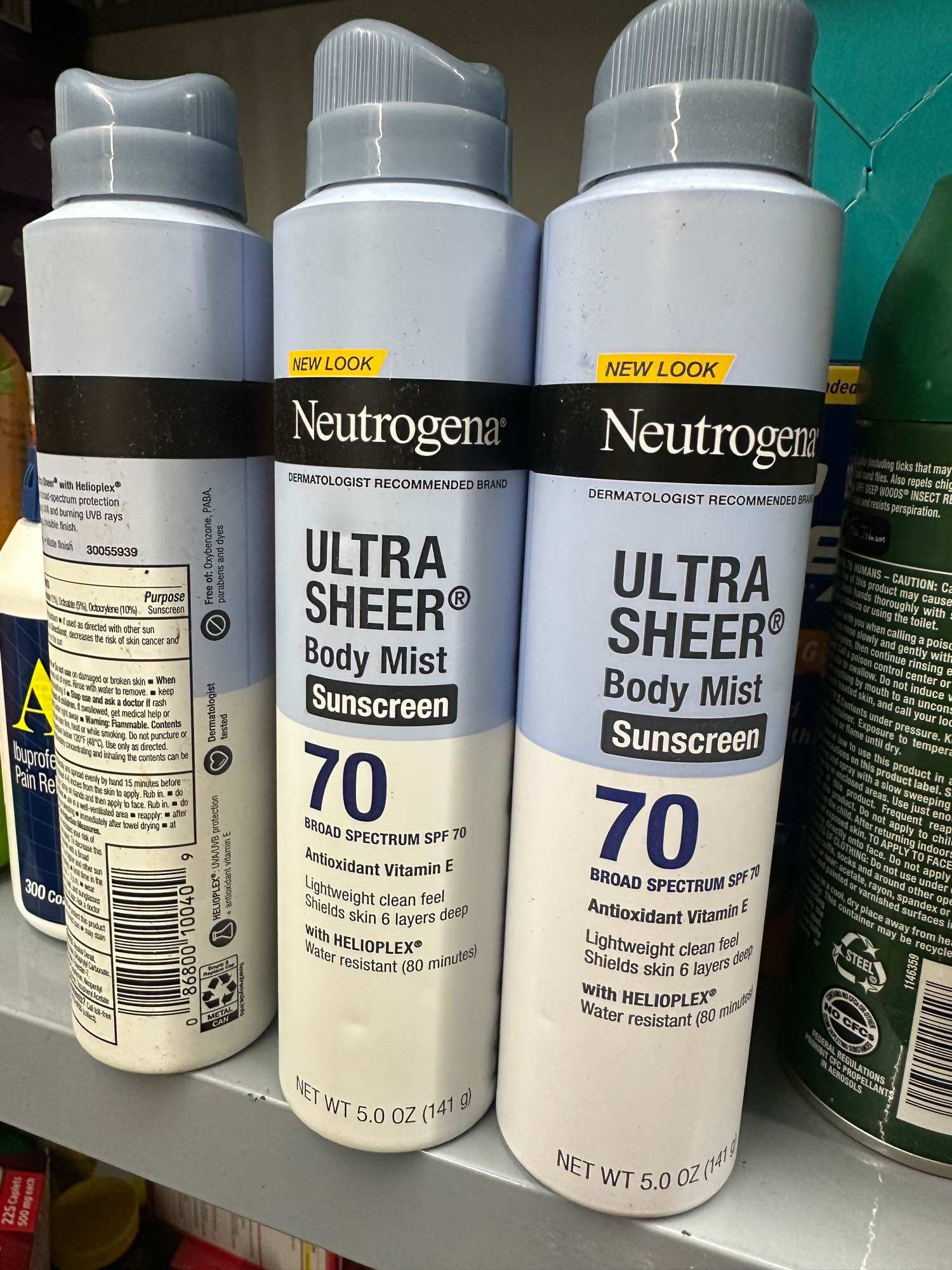Chống Nắng Toàn Thân Neutrogena Ultra Sheer Body Mist Sunscreen SPF 70 (dung tích 5.0 OZ / 141g)