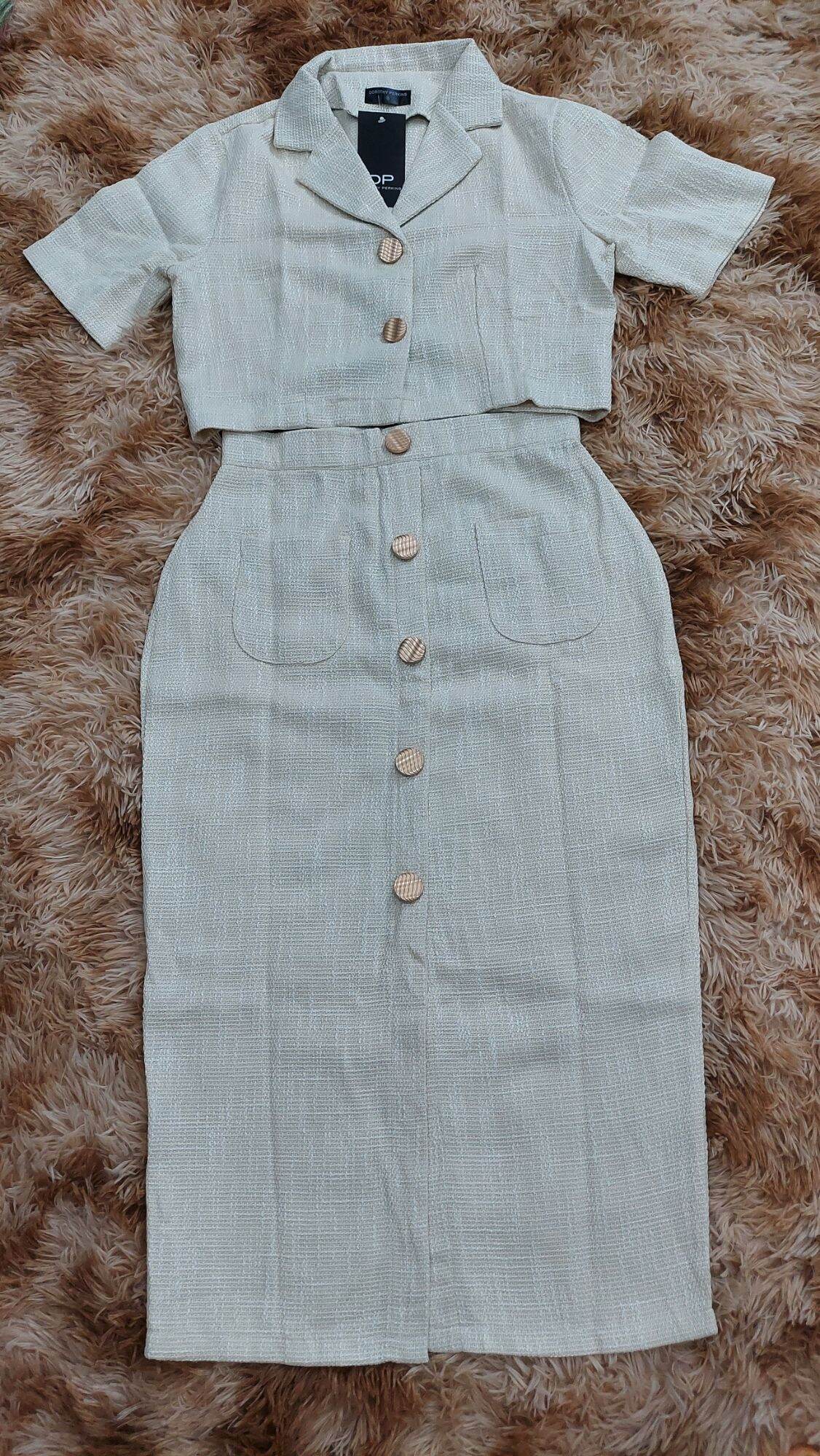 Sét đầm công sở nữ chất dạ tweed vnxk xịn