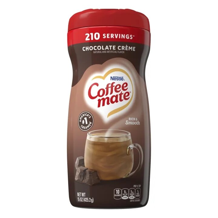  Bột kem sữa béo pha cafe làm trà sữa làm kem Nestle Coffee Mate Chocolate Creme của Mỹ hộp 425gr 