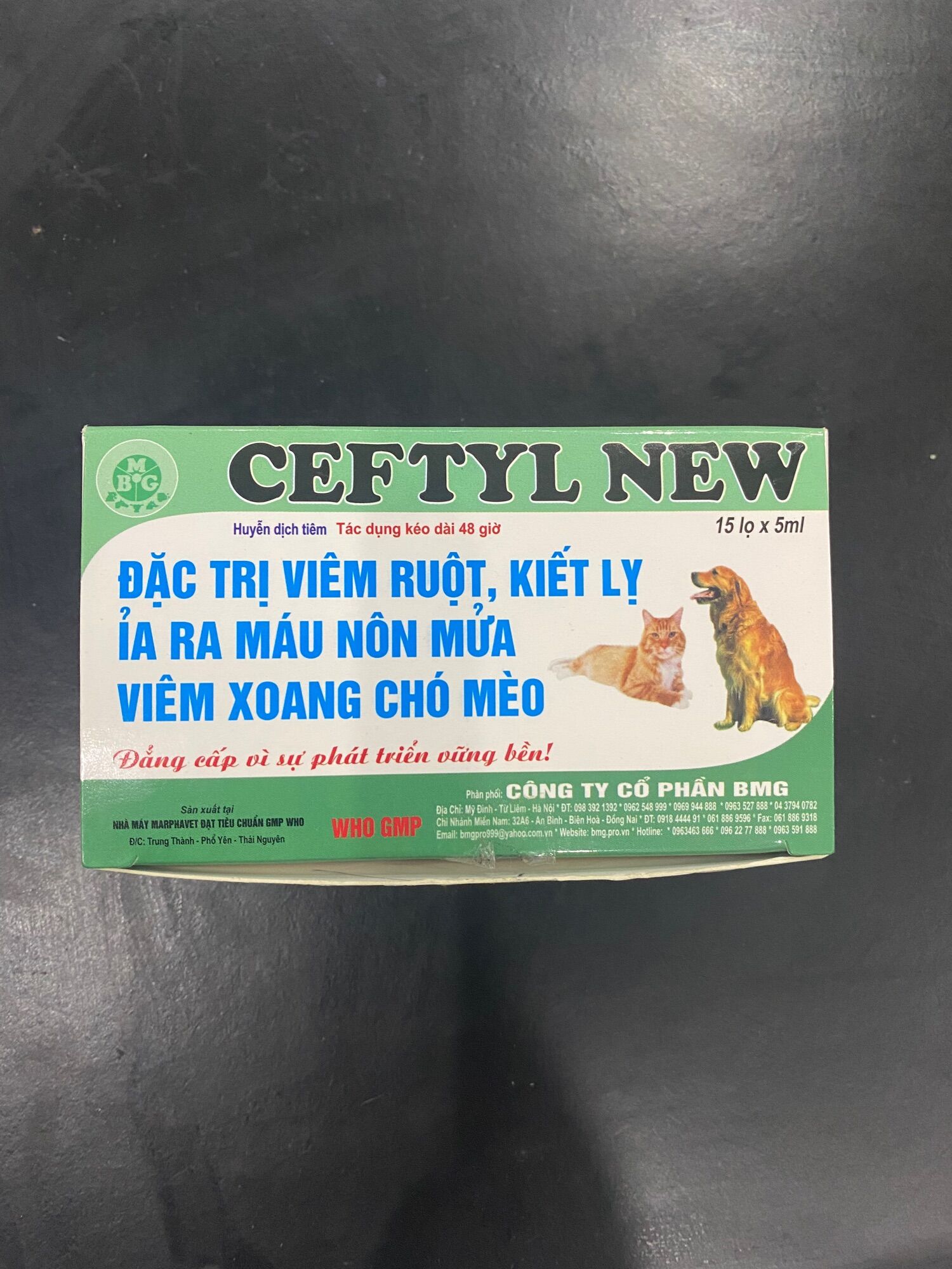 1 lọ CEFTYL NEW đặc trị viêm ruột, kiết lỵ, ỉa ra máu, nôn mửa viêm xoang dùng cho chó mèo