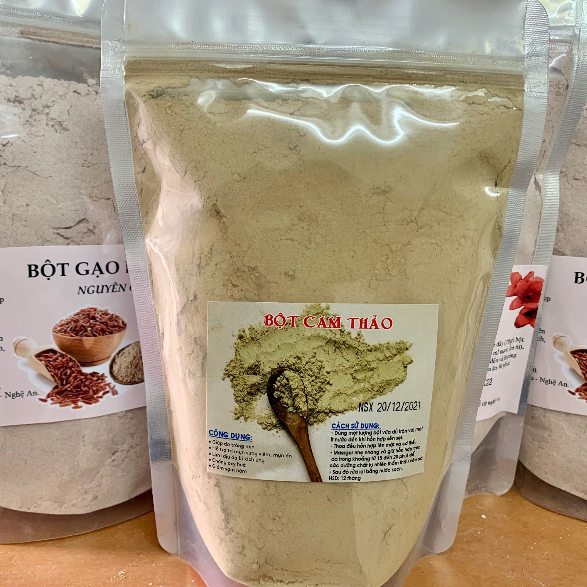 Bột cam thảo trắng mịn da 500g