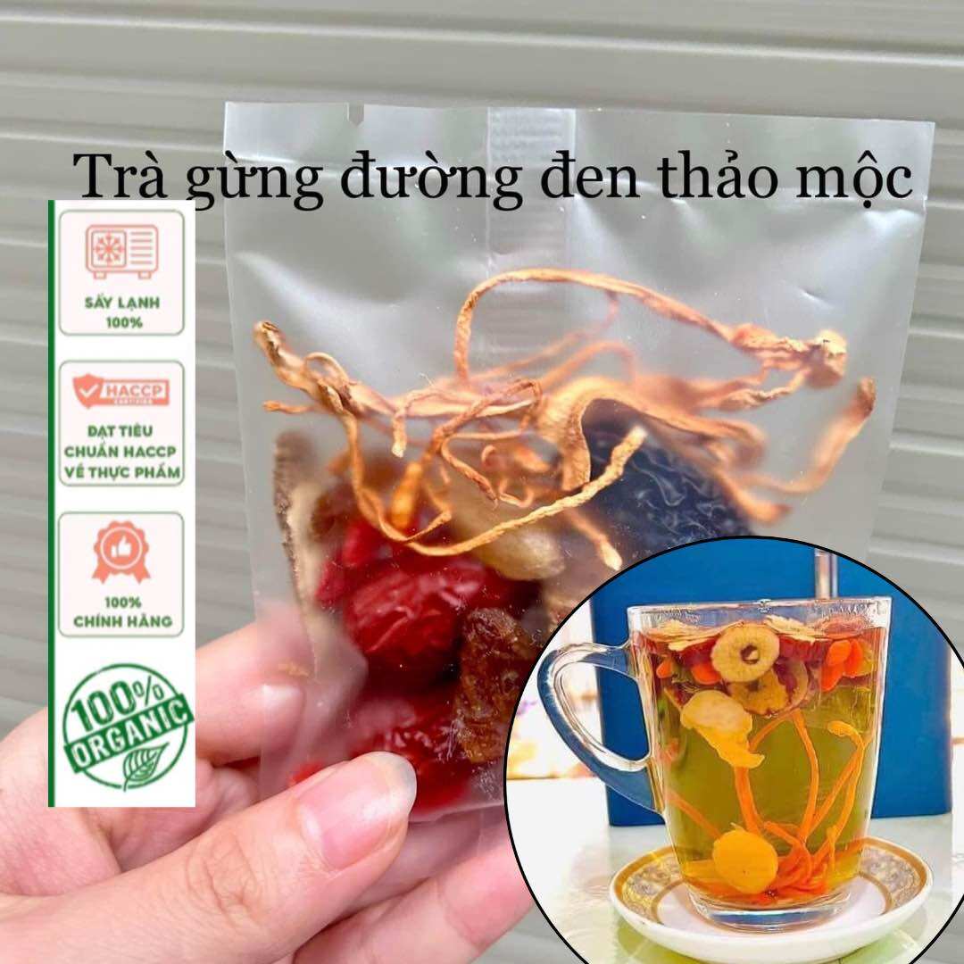 Hộp 30 gói Trà gừng đường đen thảo mộc