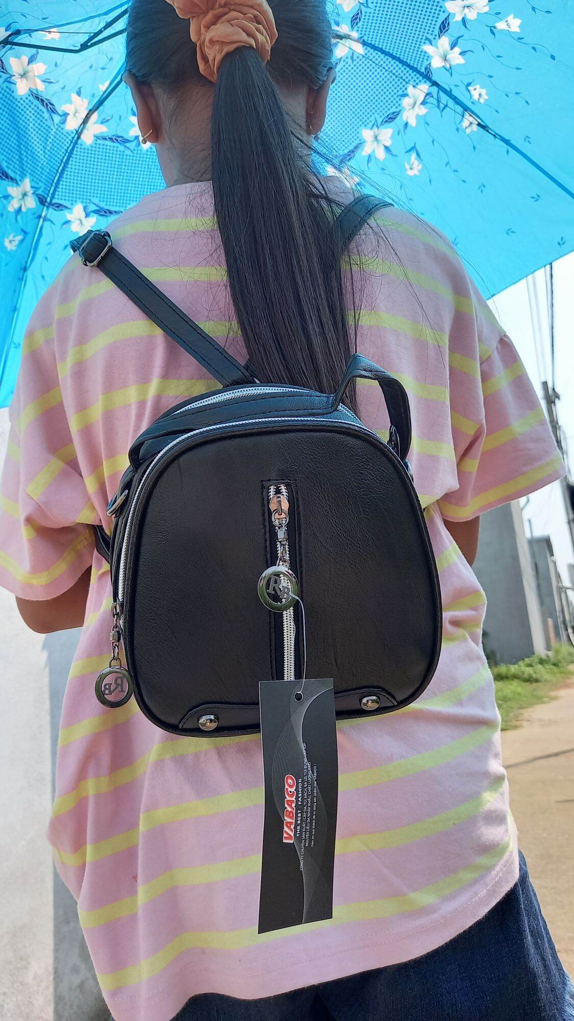 Balo mini chất da trơn (ảnh thật)