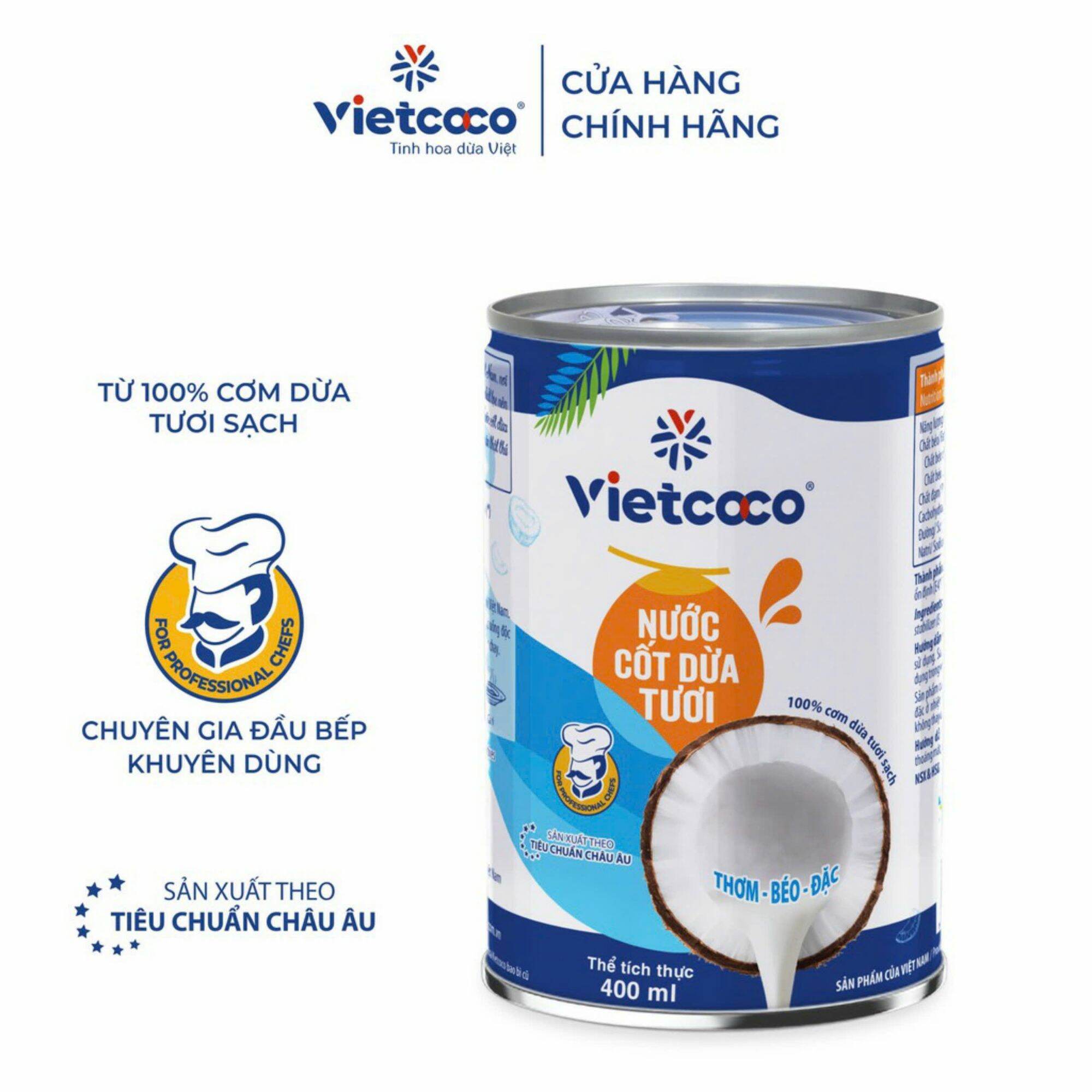 Nước cốt dừa tươi vietcoco 400ml, date mới nhất