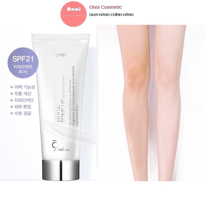 [Hcm]Kem Dưỡng Trắng Da Toàn Thân 9Wishes White Tone Up Body Serum 150Ml