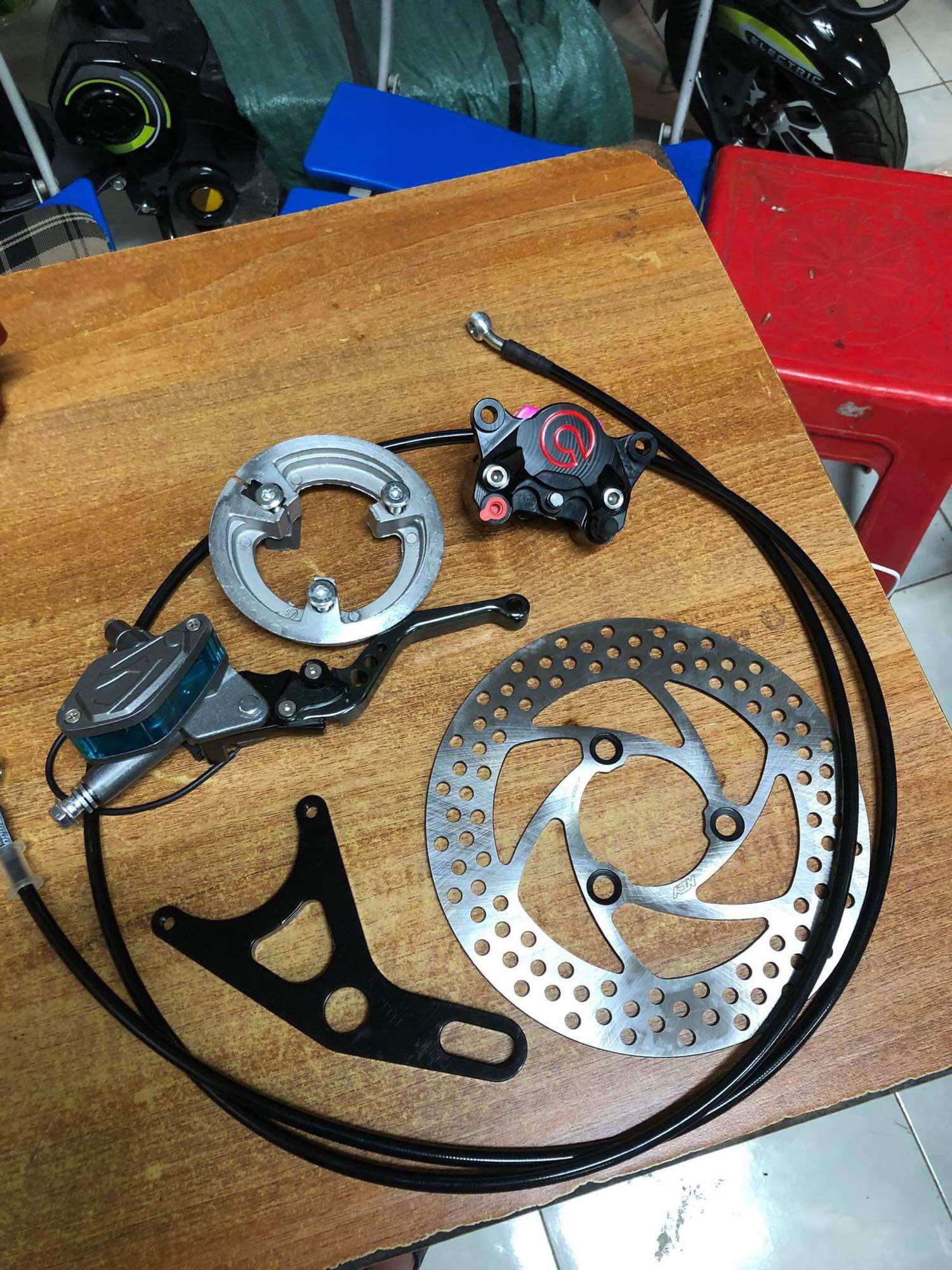 Combo heo brembo chuyển cơ sang đĩa lắp xe điện - xe máy