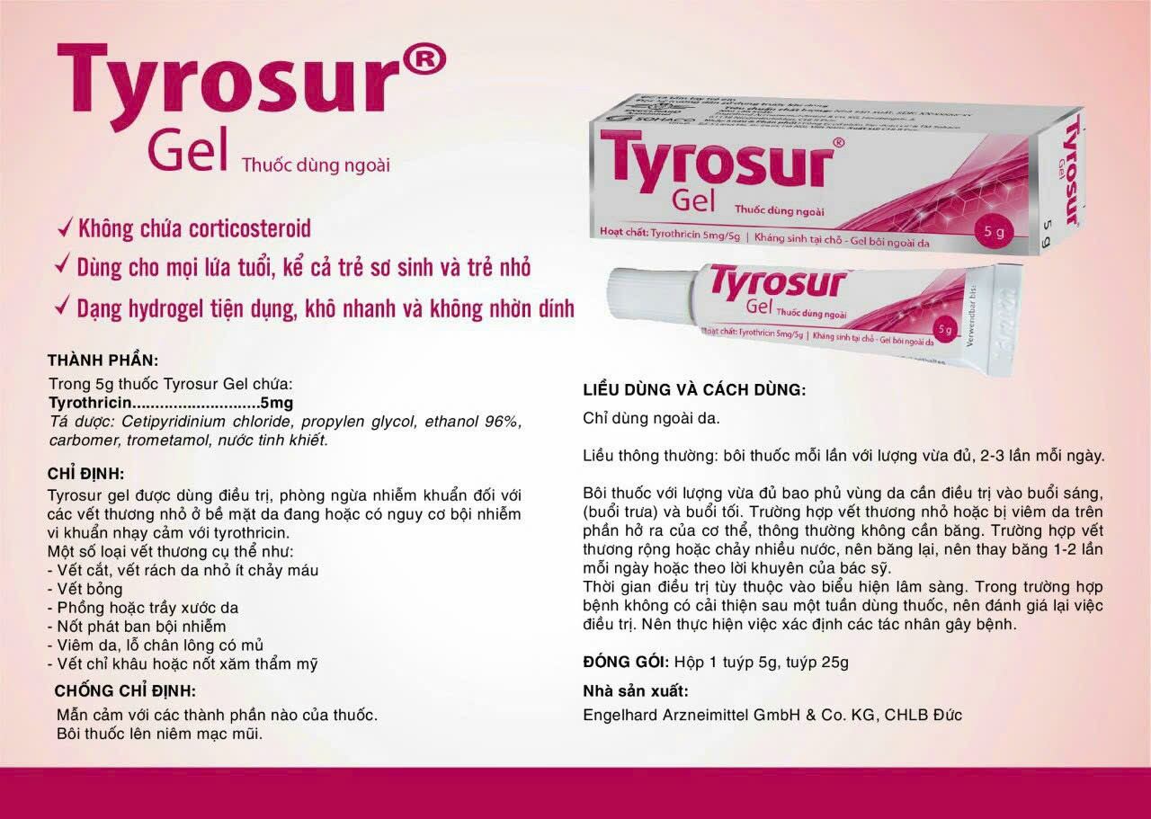 Tuýp thoa da gel Tyrosur nhập khẩu từ Đức