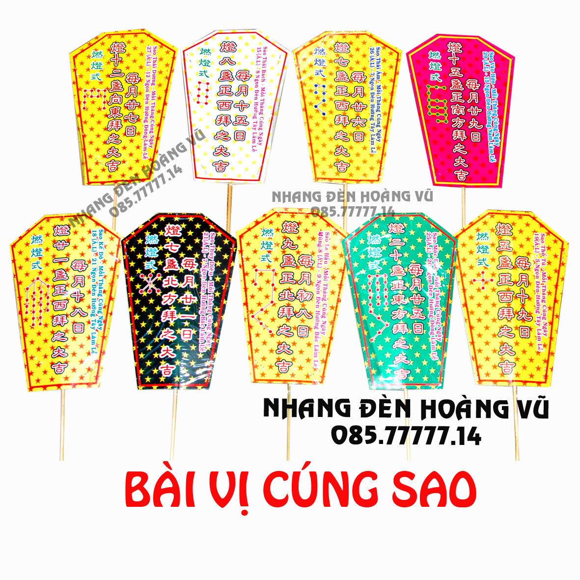 Giấy cúng - bài vị cúng sao 9 loại