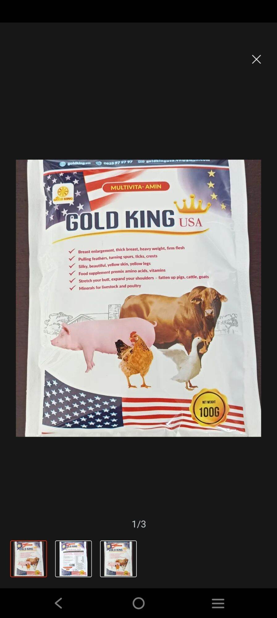 Goldking USA 100g siêu tăng trọng cho vật nuôi