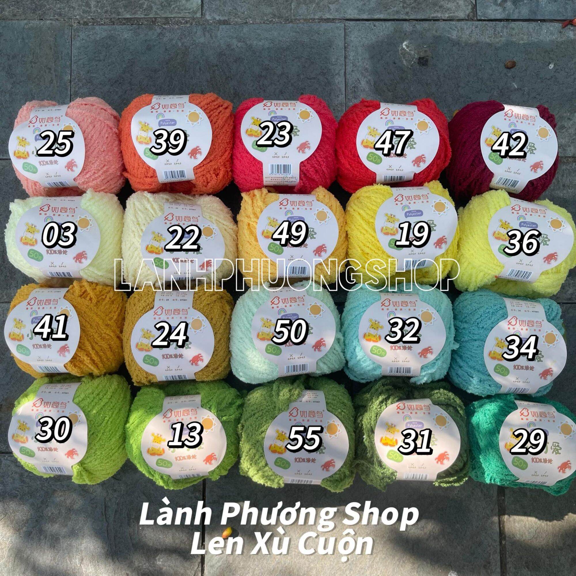 Len Bông Xù Xiaoke Như ý Sợi 3mm Cuộn 50gr