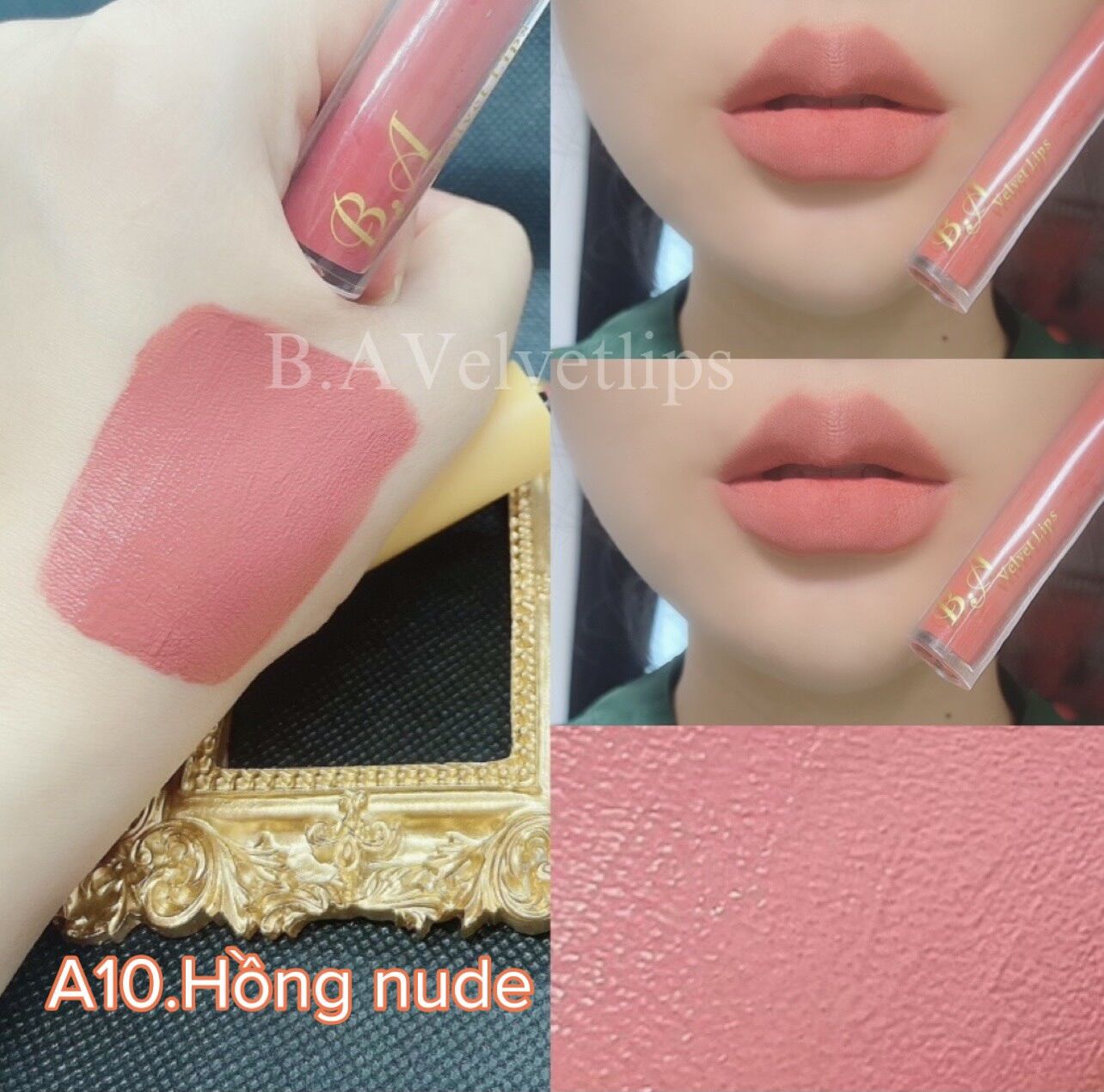 Son B.A Beauty cao cấp màu Hồng Nude tặng kèm ủ môi