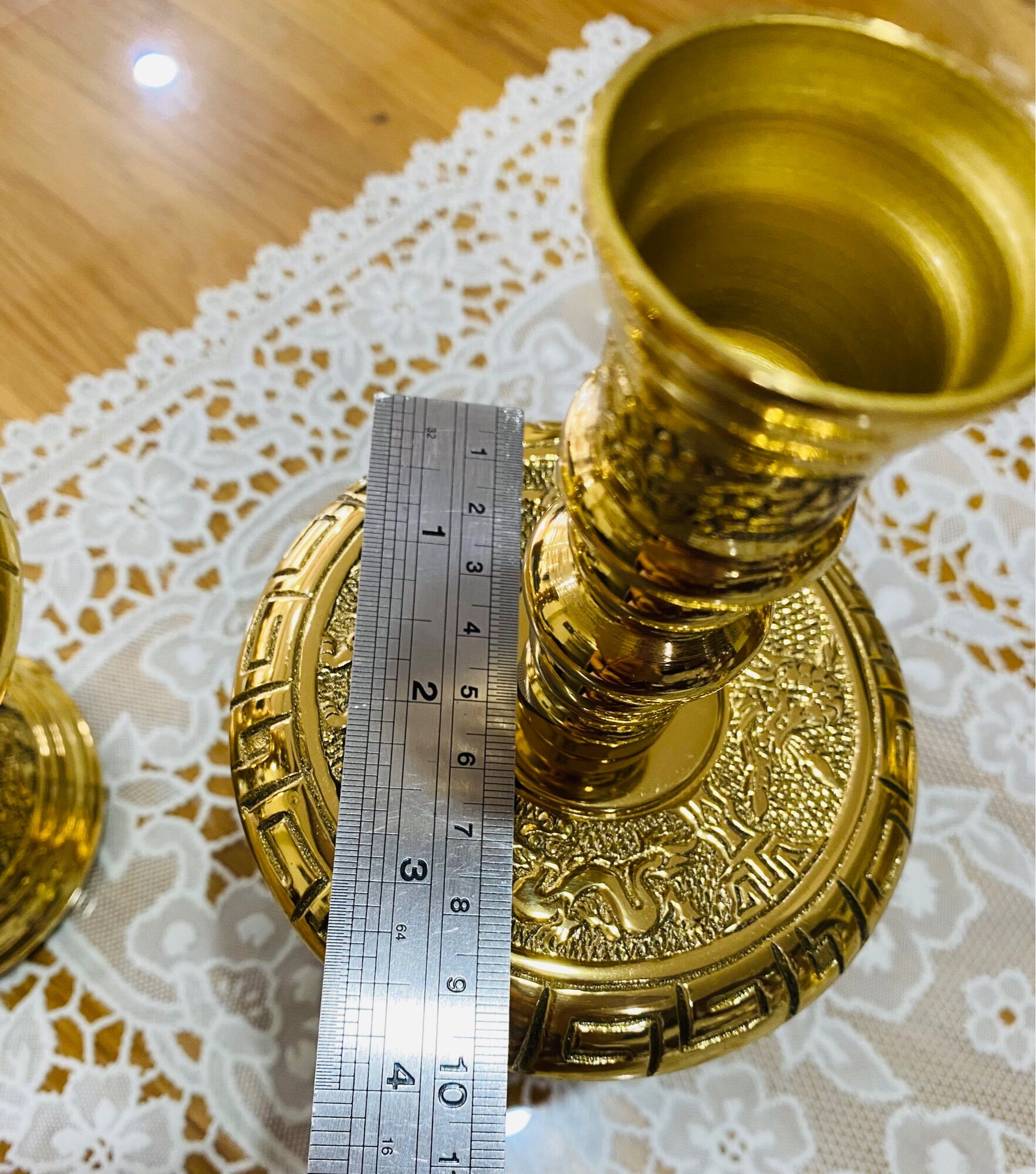 CẶP CHÂN ĐÈN BẰNG ĐỒNG CAO 20cm