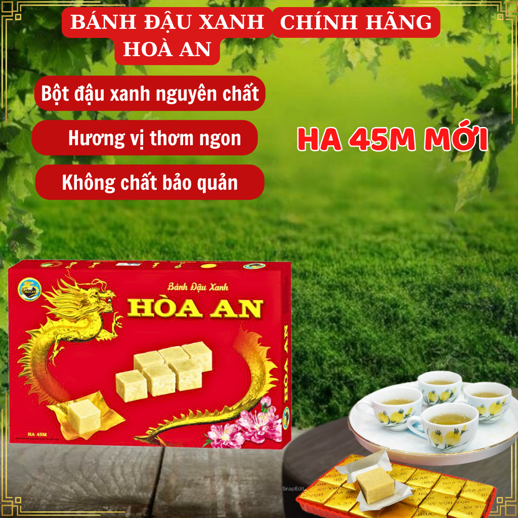 Bánh Đậu Xanh Hoà An 350g HA 45M Mới Chính Hãng