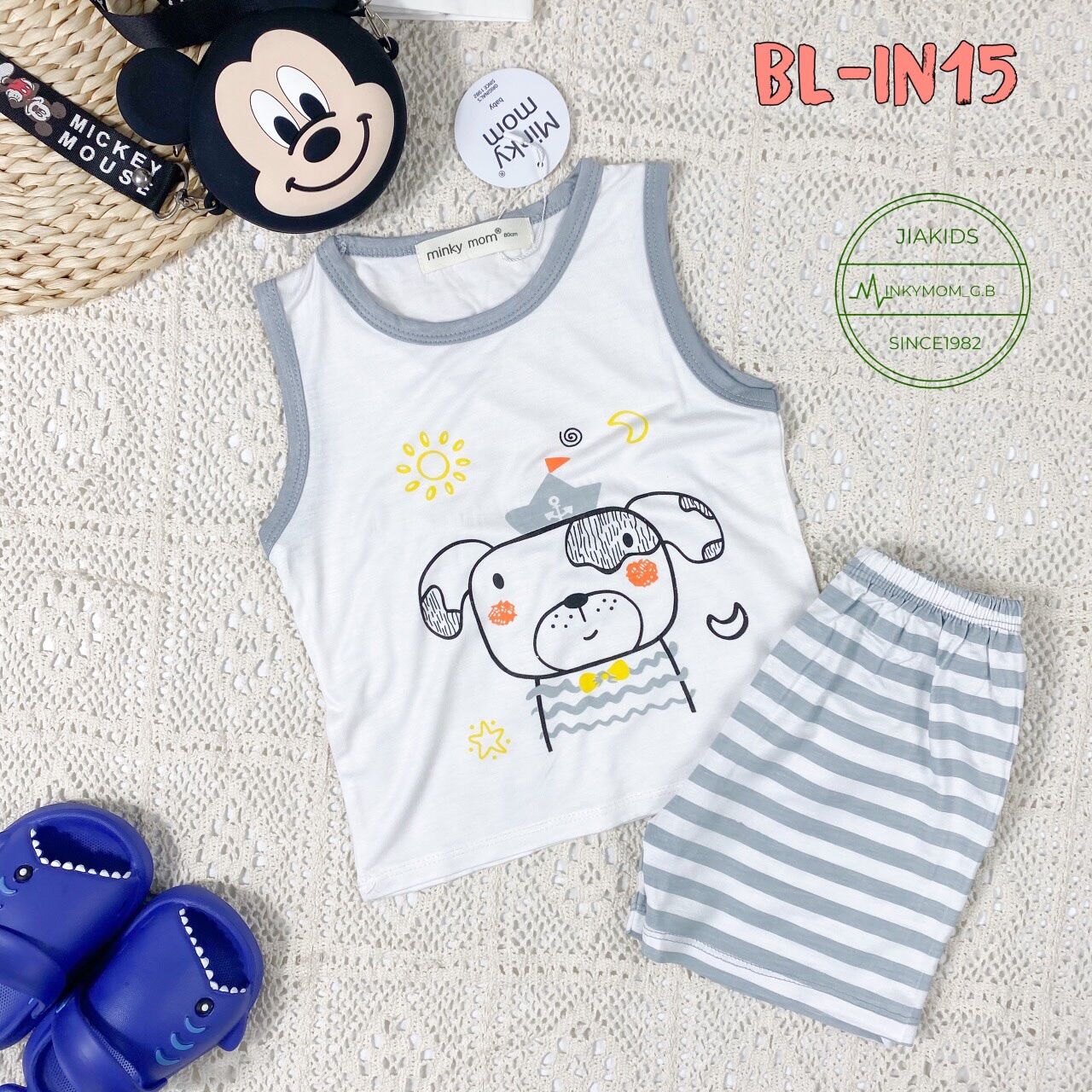 ☘️☘️Bộ Minky mom phối viền sọc