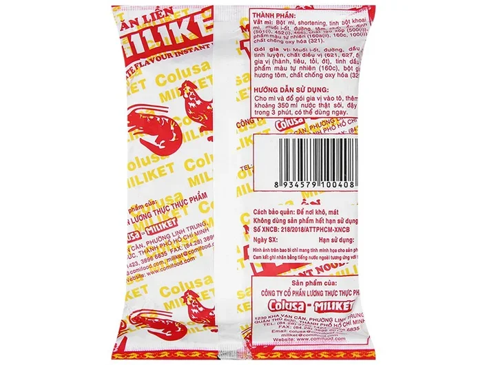 Thùng 30 gói mì Miliket sate 65g