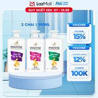 Combo 2 Dầu Gội PANTENE Giảm Rụng Tóc/Phục Hồi Tóc Hư Tổn/Suôn Mượt Óng Ả/Dưỡng Ẩm Mỗi Ngày Chai 900ml