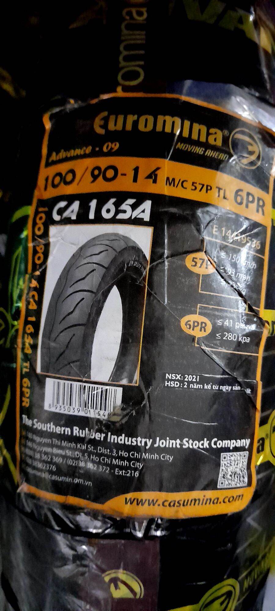 Cặp Vỏ/lốp 100/90-14 và 80/90-16 SH MODE ko dùng săm.