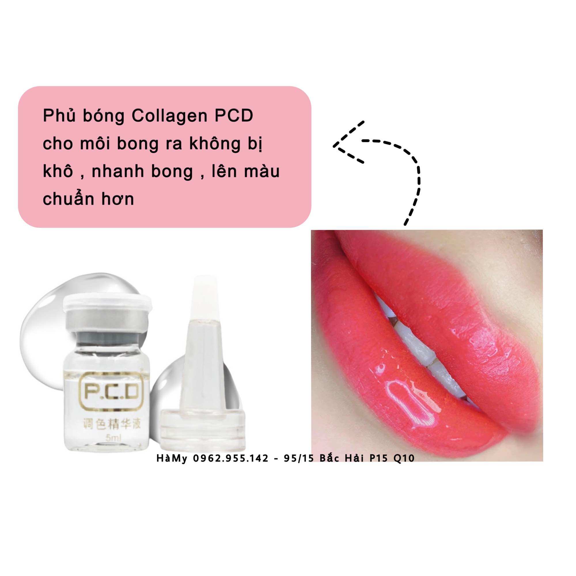 Collagen PCD phủ bóng môi