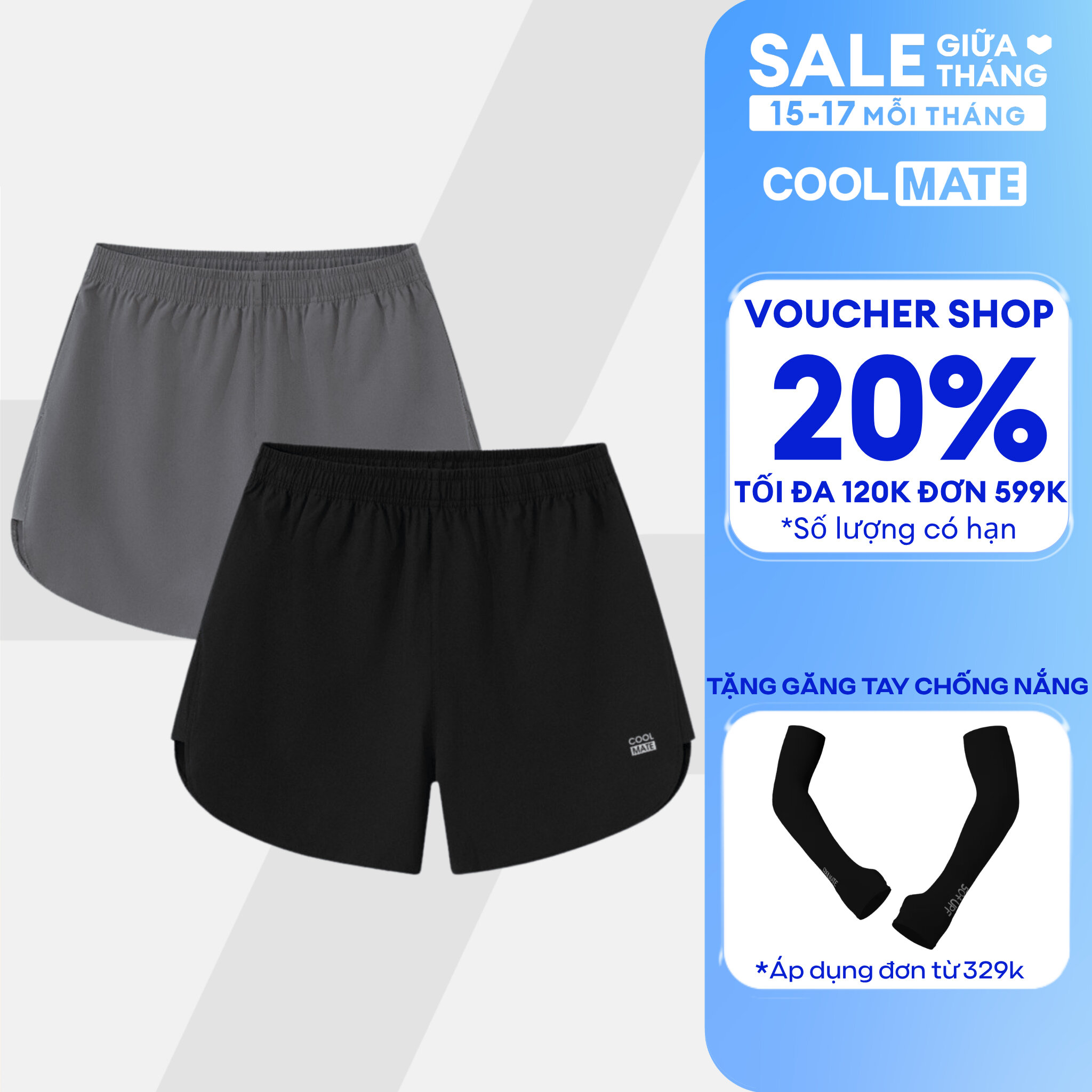 [TẶNG QUÀ ĐƠN TỪ 329K]Combo 2 quần thể thao nam ngắn Maxcool thoáng mát chạy bộ, tập gym vận động - Coolmate