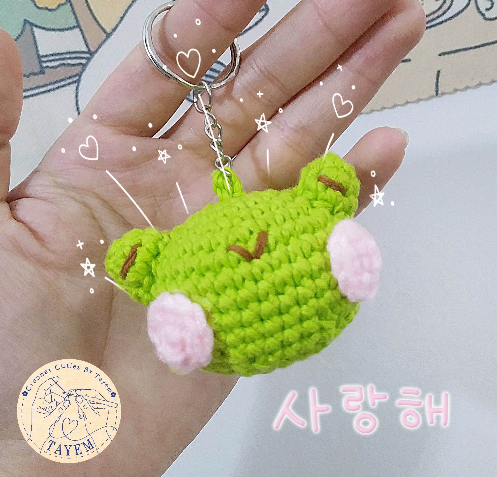 Móc khóa ếch cute | móc khoá len handmade