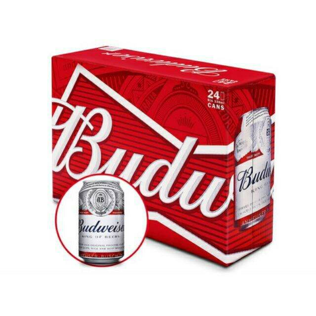 Bia Budweiser lon 330ml. Date 11/2021