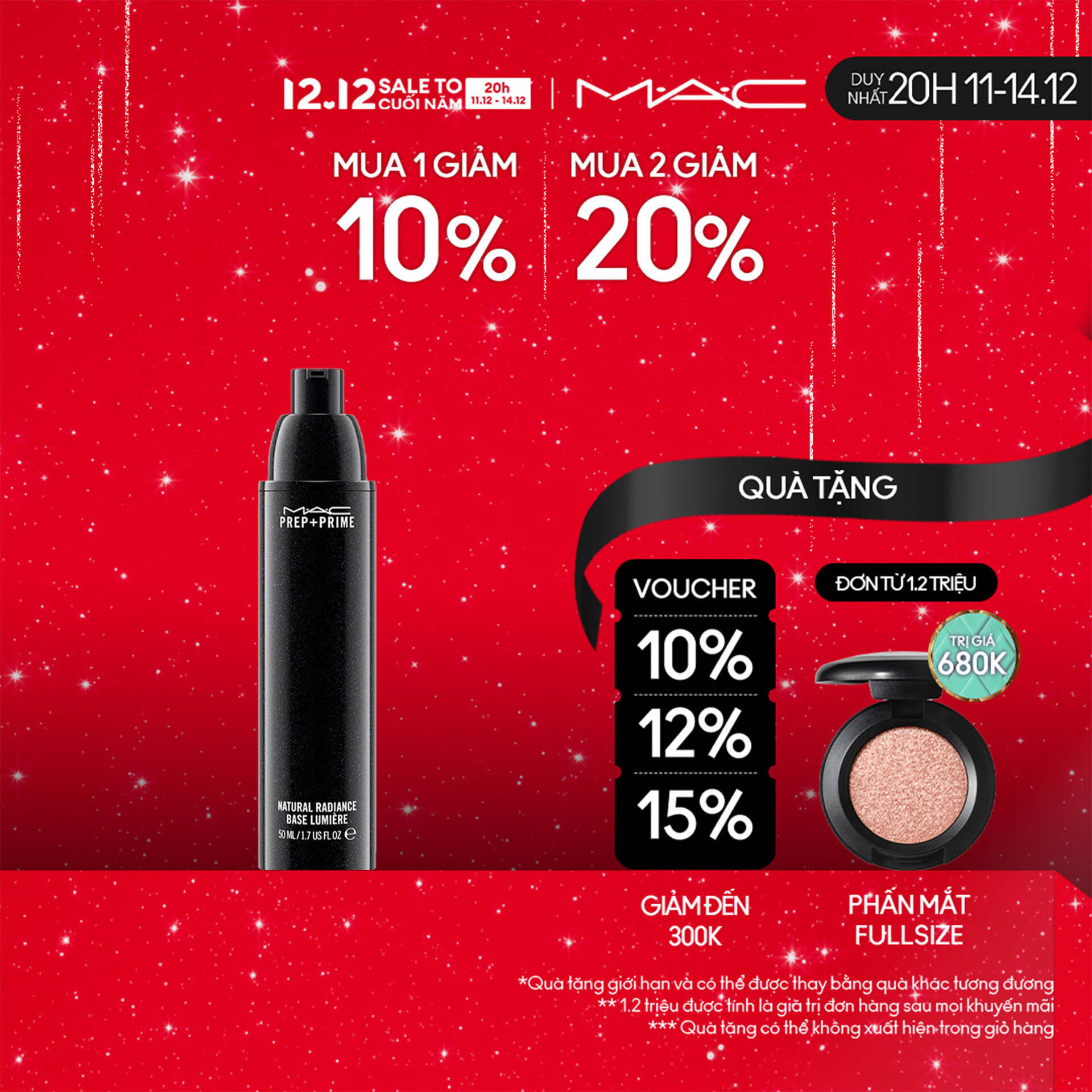  Kem lót nuôi dưỡng cấp ẩm và kiểm soát dầu hiệu quả MAC Prep + Prime Natural Radiance 50ml - RADIANT PINK 