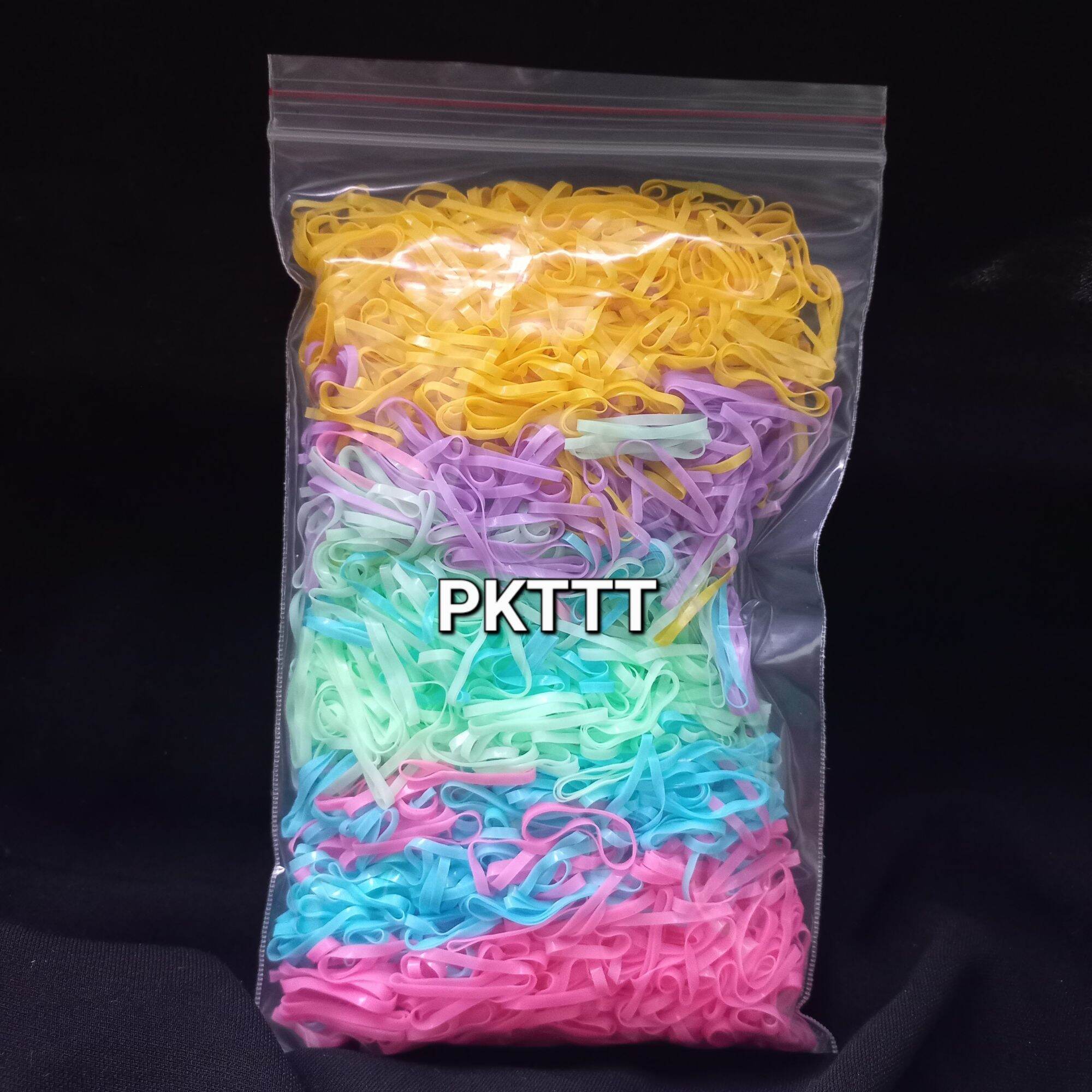 Túi 100g Thun cột tóc màu Thái siêu xinh (Cở trung/cở to)