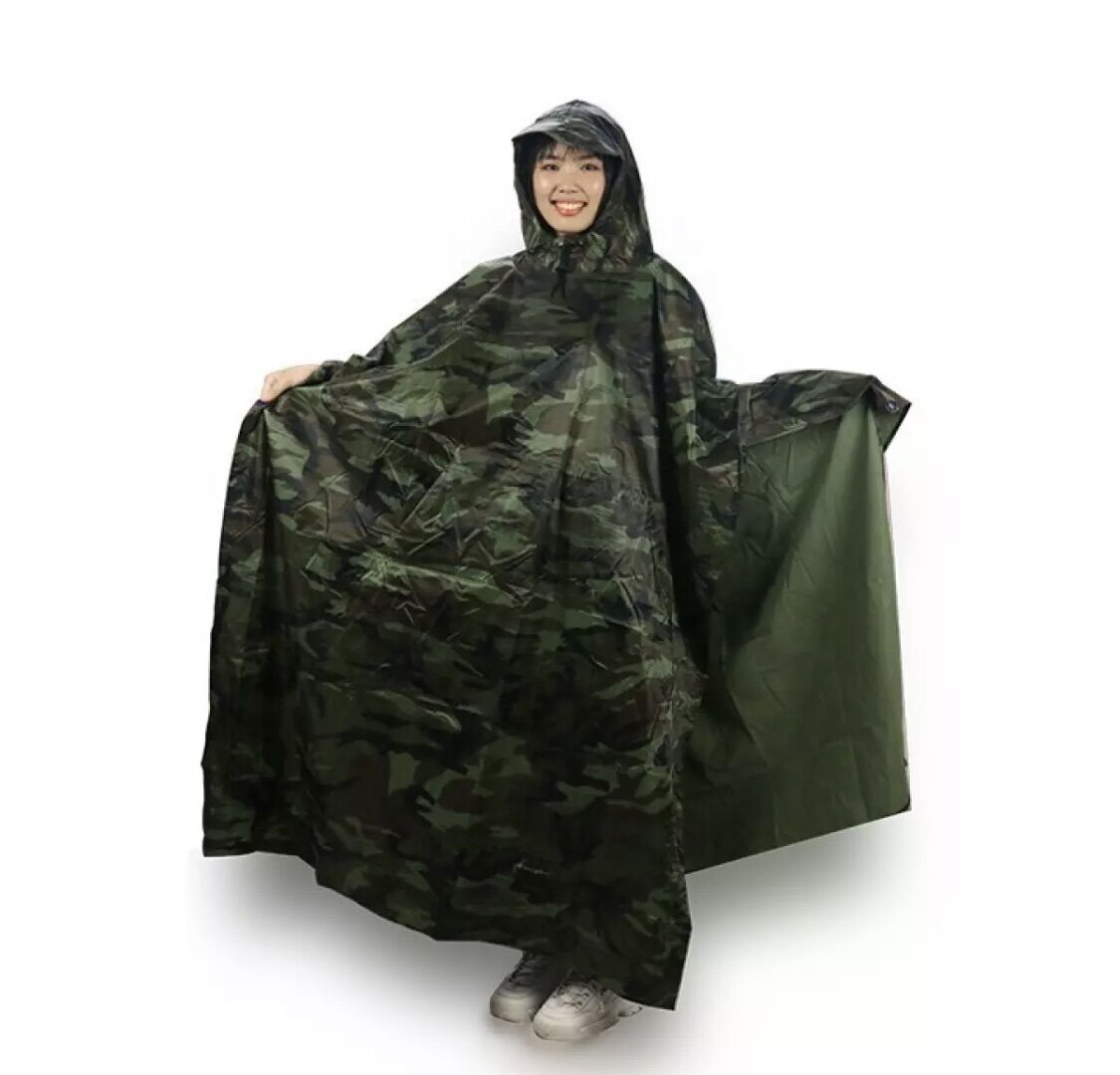 Áo mưa lính cánh dơi 1m4 có chẻ tà - áo vải dù cao cấp kg thấm nước dành cho nam cao 1m7 trở lên