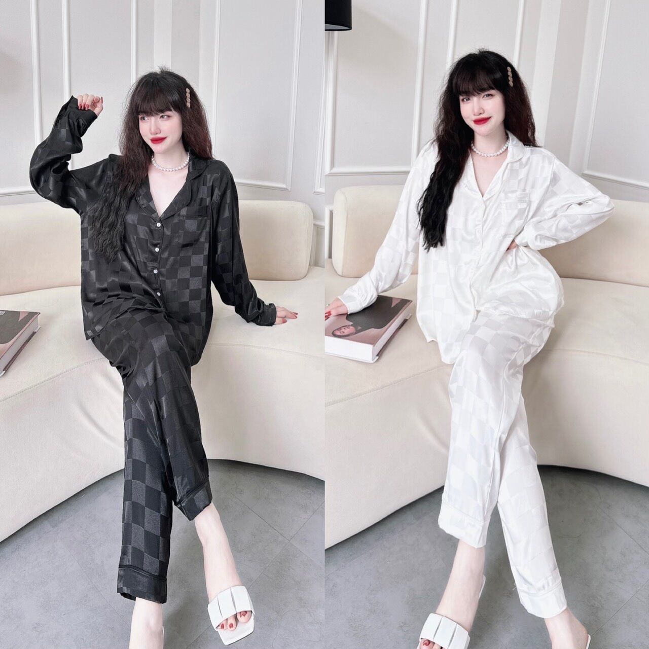 Đồ bộ lụa gấm 50-90kg bigsize quần dài P